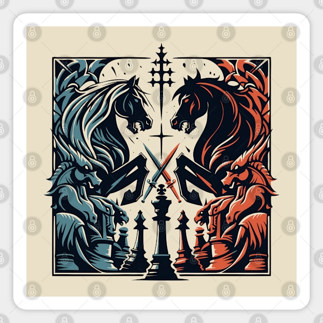 Epic Chess Battle Magnet by DavesTees